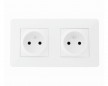 Pre-wired 2-pole + ground double socket ARTEZO model white Pre-wired 2-pole + ground double socket ARTEZO model white