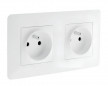 Pre-wired 2-pole + ground double socket ARTEZO model white Pre-wired 2-pole + ground double socket ARTEZO model white