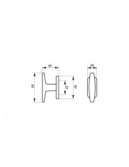 Bouton de fenêtre champagne F2 carré de 7mm THIRARD