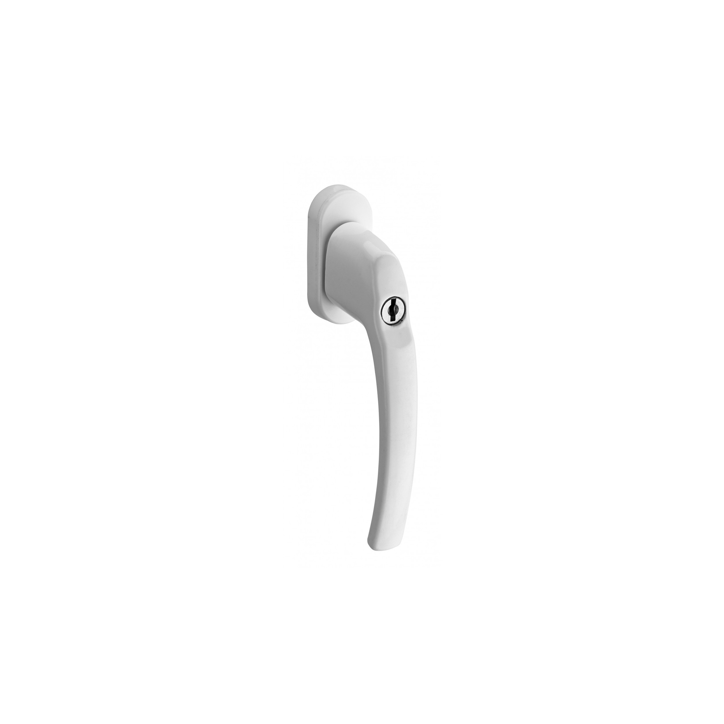 Window lever handle with key and invisible screw 7mm square white lacquered aluminium THIRARD