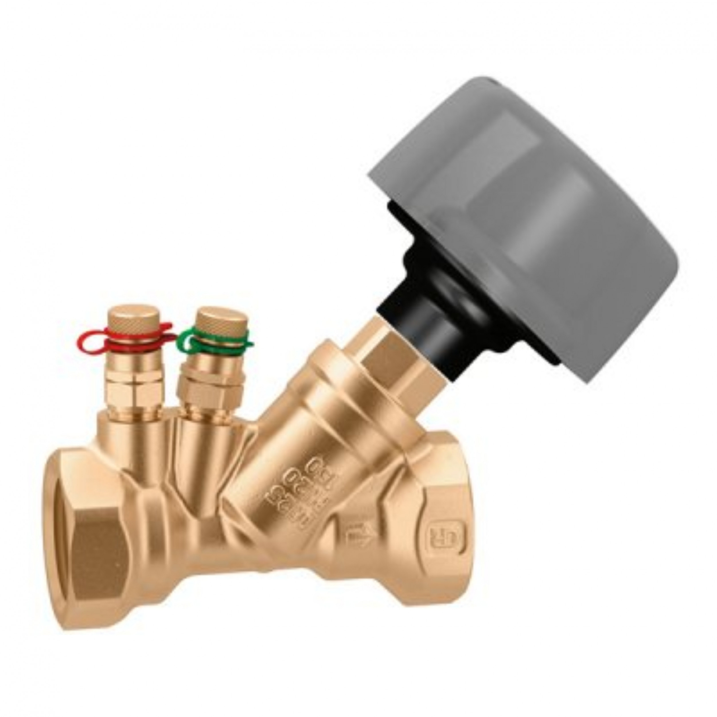3/4" manual balancing valve with flowmeter Caleffi brass PN16