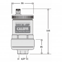 Válvula de purga automática DISCALAIR 1/2" F de latón para calefacción y agua caliente sanitaria