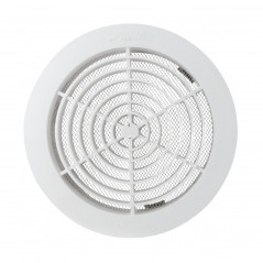 Grille d’aération ronde Ø160 mm à clipser blanche avec moustiquaire intégrée