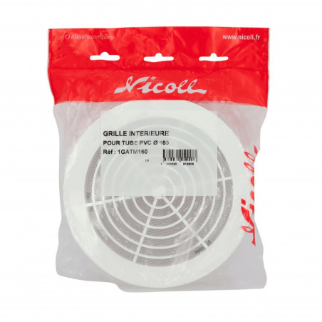 Grille d’aération ronde Ø160 mm à clipser blanche avec moustiquaire intégrée