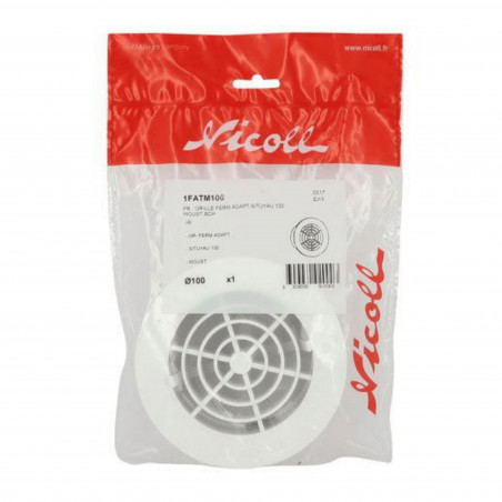 Rejilla de ventilación redonda de Ø100 mm, blanca, con cierre y mosquitera integrada