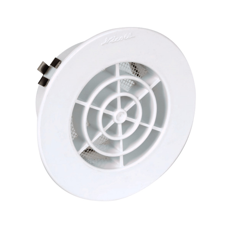 Ø80 mm round clip-on ventilation grille, white, with integrated insect screen Ø80 mm round clip-on ventilation grille, white, with integrated insect screen