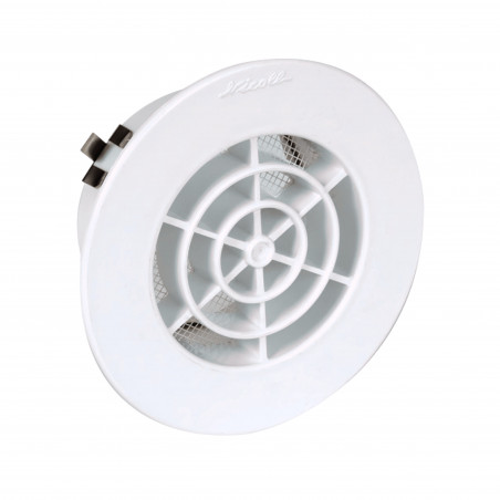 Ø80 mm round clip-on ventilation grille, white, with integrated insect screen