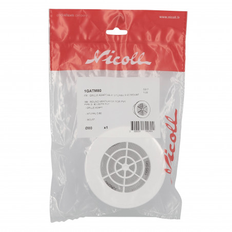 Griglia di ventilazione rotonda Ø80 mm a clip, bianca, con zanzariera integrata