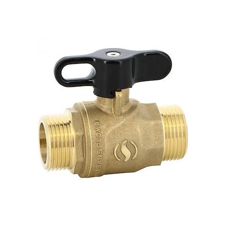 Butterfly valve male male 15x21 lead-free brass