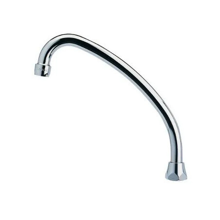 Caño de lavabo con cuello de cisne proyección 130mm tuerca3/4" diámetro 18mm altura 19cm NOBILI