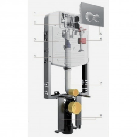 Robinet flotteur avec clip de fixation réservoir WC encastré VitrA V-Fix Easy