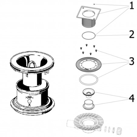 Anti-odour dip tube for Advantix shower strainer