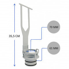 Base y horquilla de sujeción para mecanismo de depósito empotrado VitrA