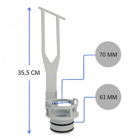 Embase et fourche de maintien pour mécanisme de réservoir encastré VitrA