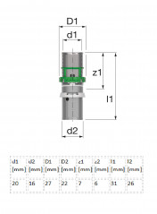 MultiSkin brugfitting om te persen PER 16X1.5, multicouche 20X2, 1 stuk