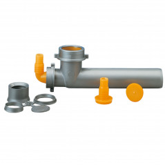 Desagüe de fregadero 2 salidas Ø40-50 mm con toma para lavadora
