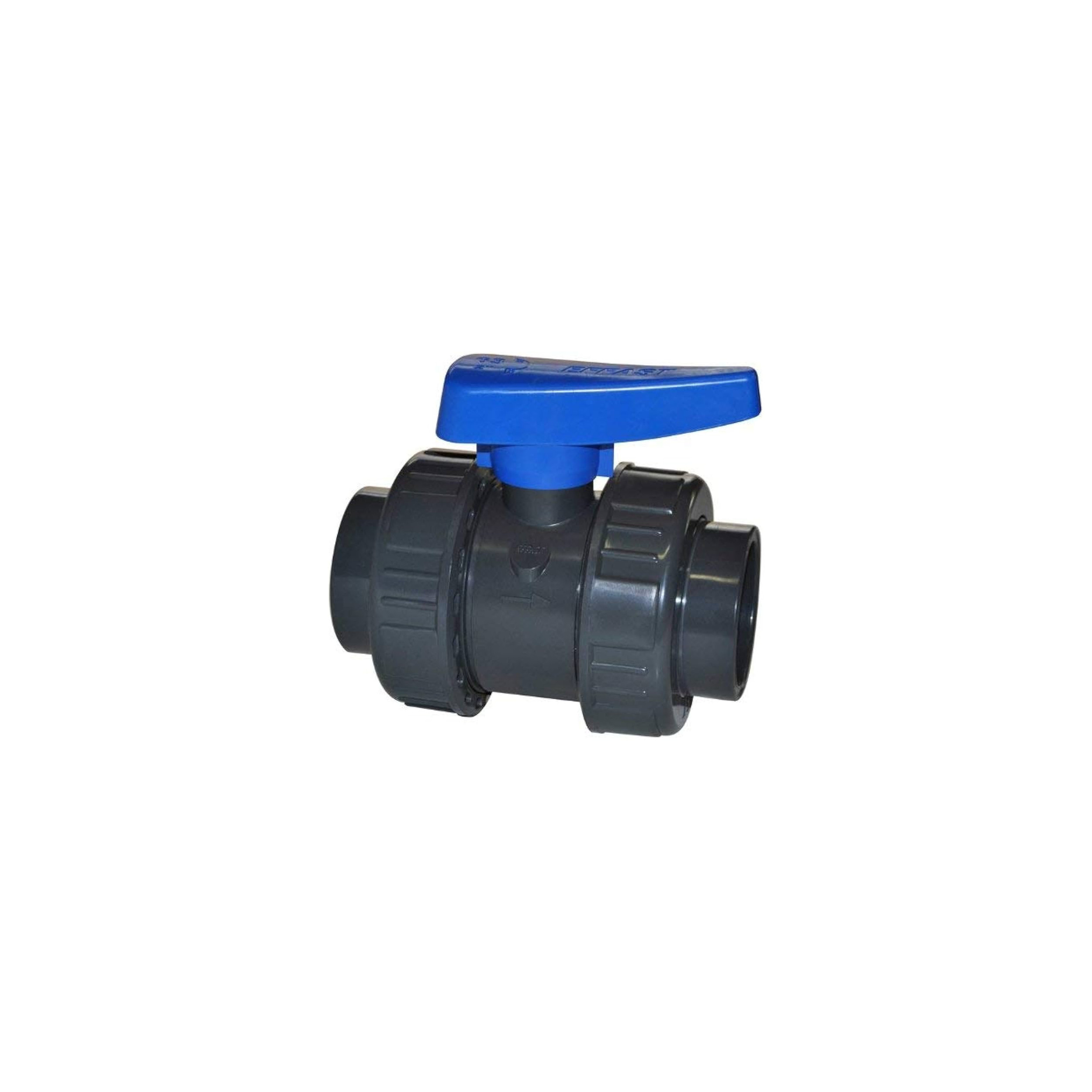 PVC pressure ball valve with double bonded union diameter 63mm PN16