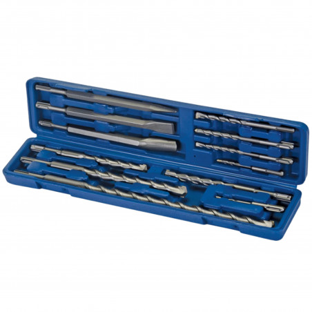 Coffret 12 forets et burins SDS Plus pour maçonnerie