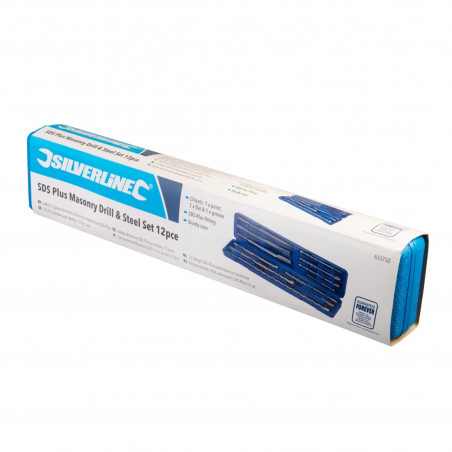 Set of 12 SDS Plus masonry drills and chisels
