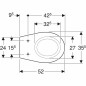 Hollow-bottomed wall-hung toilet bowl, 52 x 35.5 cm, BASTIA model Hollow-bottomed wall-hung toilet bowl, 52 x 35.5 cm, BASTIA model