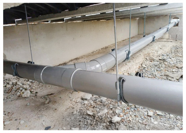 Abrazadera Ø100 mm para tubo de desagüe en varilla roscada M6/M7/M8, 4 uds