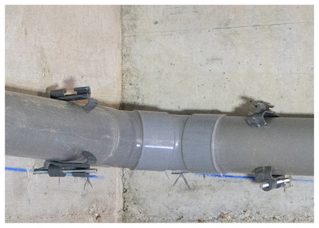 Abrazadera Ø100 mm para tubo de desagüe en varilla roscada M6/M7/M8, 4 uds