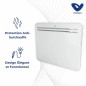 Wifi connected cast-iron dry inertia radiator 750 W programmable, white