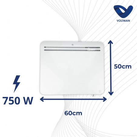 Wifi connected cast-iron dry inertia radiator 750 W programmable, white