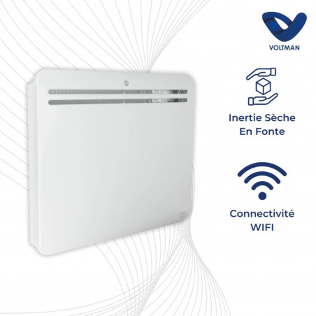 Heizkörper mit Wifi-Anschluss und programmierbarem Gusseisen-Trockenträgheitsmoment, 1000 W, weiß