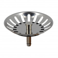 Abnehmbarer Korb aus Edelstahl Durchmesser 81 mm für Spülenabfluss mit Zugstange oder drehbar, 18 Löcher