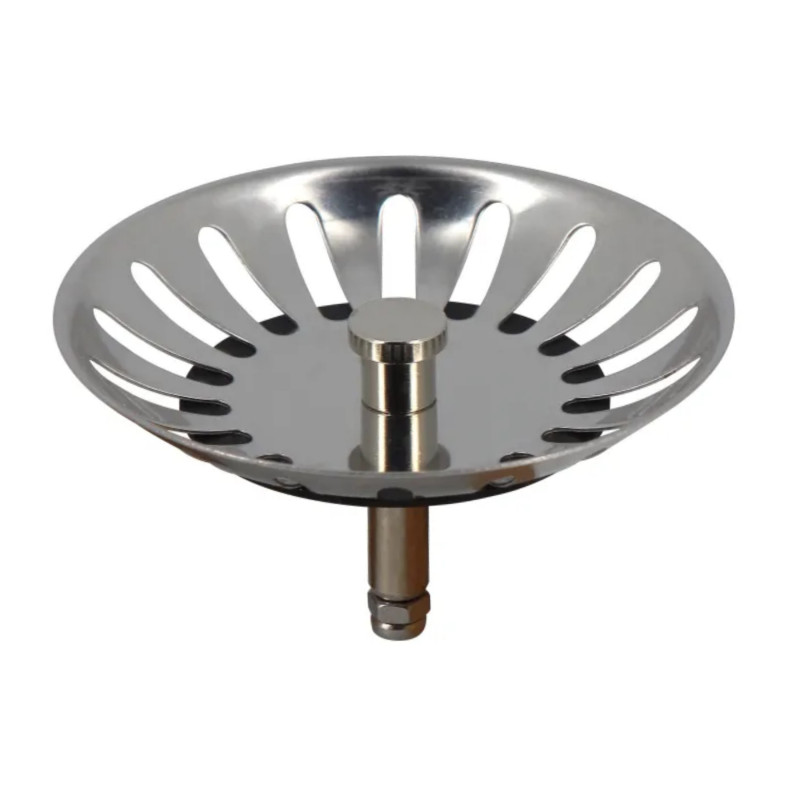 Abnehmbarer Korb aus Edelstahl Durchmesser 81 mm für Spülenabfluss mit Zugstange oder drehbar, 18 Löcher Abnehmbarer Korb aus Edelstahl Durchmesser 81 mm für Spülenabfluss mit Zugstange oder drehbar, 18 Löcher