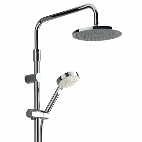 Columna de ducha con grifo termostático, rociador de 20 cm y teleducha de 3 chorros.