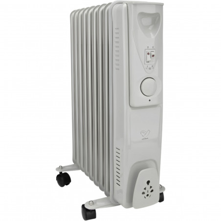 Radiateur mobile bain d’huile 2000 W, chauffage à inertie, blanc VOLTMAN VOM540113 - Image 1/5