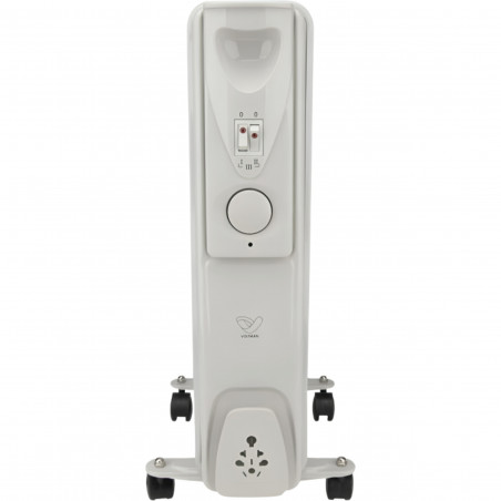 Radiateur mobile bain d’huile 2000 W, chauffage à inertie, blanc