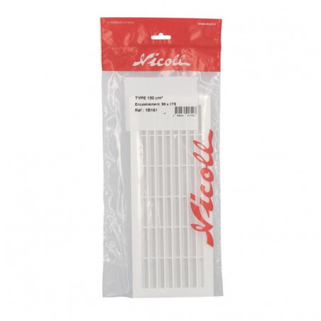 Pvc Clásico: Rectangular 96X275, Blanco Con Mosquitera, NICOLL, 1B161