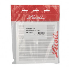 Square grid 200 x 200 mm, white with mosquito net