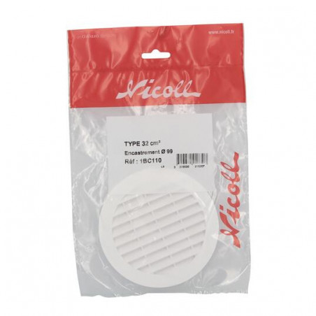 Classic PVC : Round for pipe D.99 white with screen