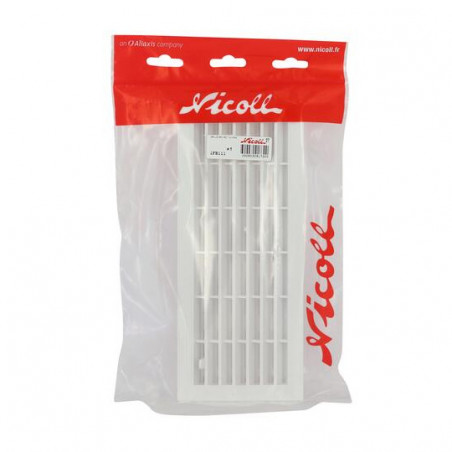 Grille d’aération intérieure fermeture rectangulaire 254x108 mm avec moustiquaire, blanc NICOLL 1FB111 - Image 3/3