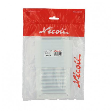 White Lacquered Aluminium With Mosquito Net : Rectangular Vertical 20X10, NICOLL, 1LM2010B