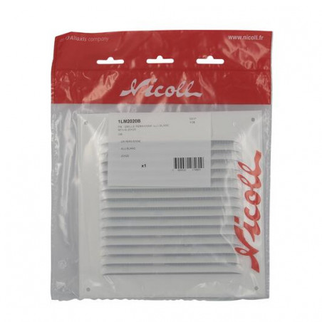 White Lacquered Aluminium With Mosquito Net: Square 20X20, NICOLL, 1LM2020B