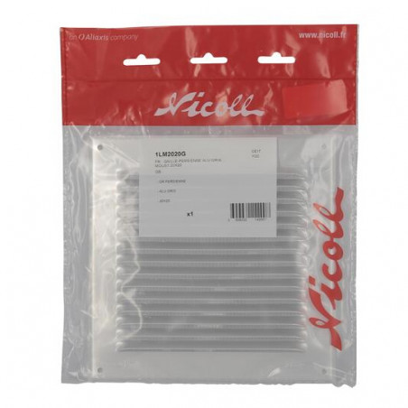 Grijs Geanodiseerd Aluminium Met Vierkant Insectengaas 20X20, NICOLL, 1LM2020G