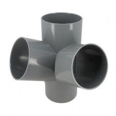 Croix d'angle PVC 67 degré 30 Mâle/Femelle, 100