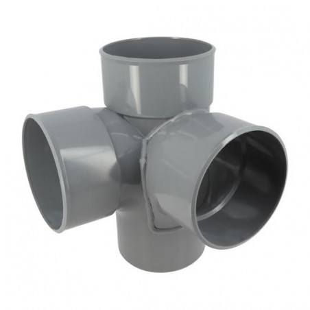 Croix d'angle PVC 87 degré 30 Mâle/Femelle, 125