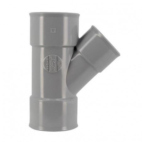 T-stuk PVC 45 graden gereduceerd FF 40/32/40