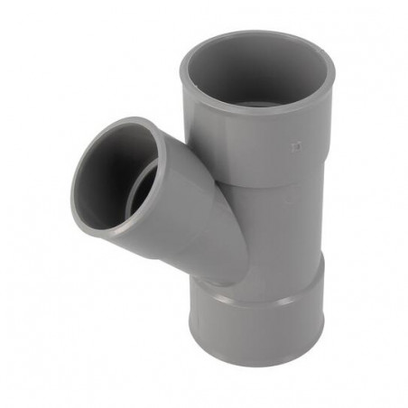 Té PVC 45 degré réduit FF 50/40/50 NICOLL BJ244 - Image 1/4