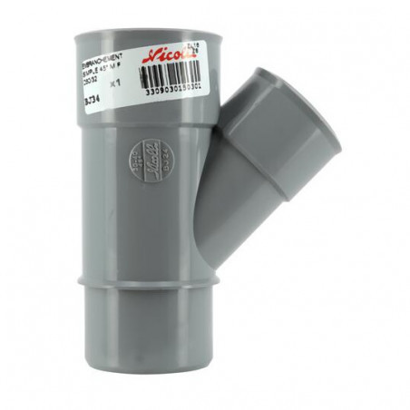 Mf Reduced 45° Tee: 50/32/50, NICOLL, BJ34