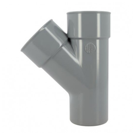 45 graden PVC T-stuk MF 75