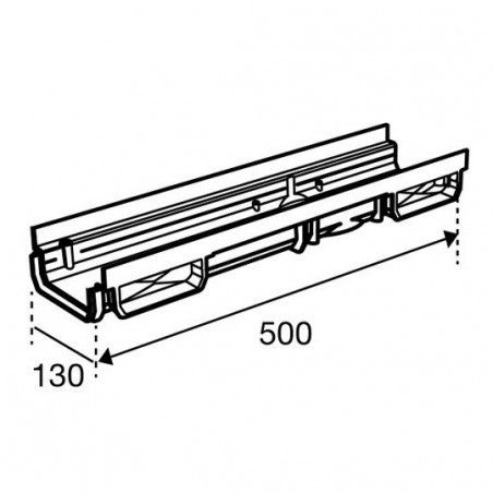 Low Length Gutter : 0,5M, NICOLL, CAB773