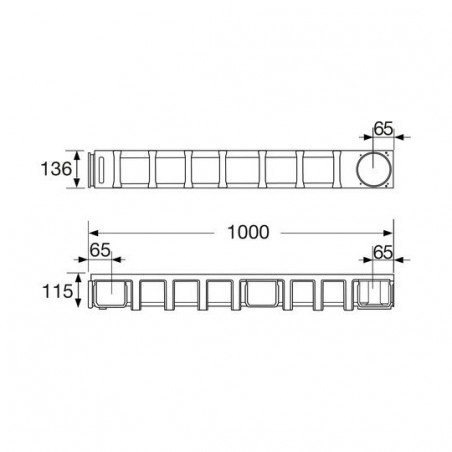 High Length Gutter : 1M, NICOLL, CAN177