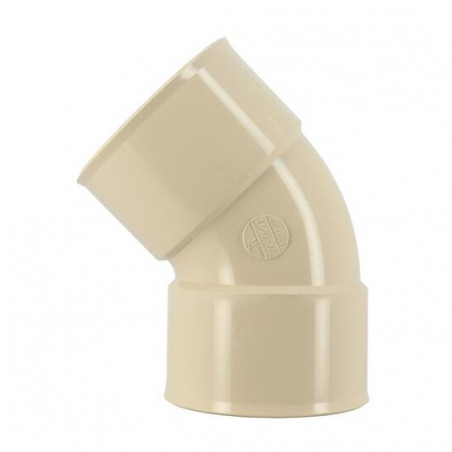 Codo 45° hembra, para el descenso PVC 80 color arena